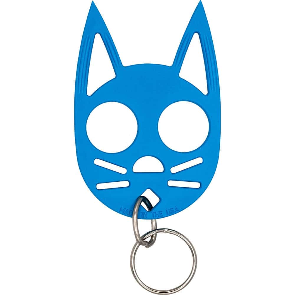 Light Blue Cat Strike Self-Defense Keychain