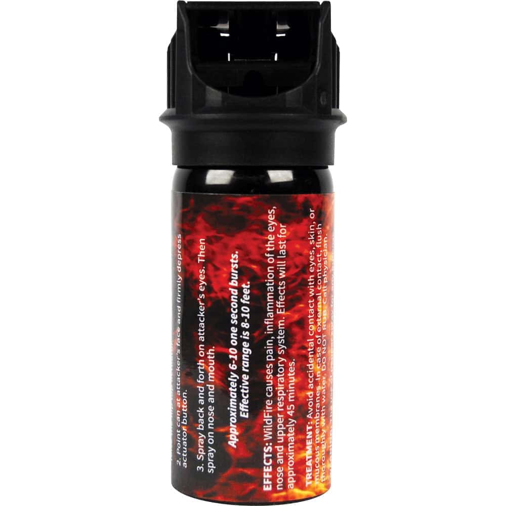 2 Ounce Flip Top WildFire MC Pepper Spray Stream Rear View