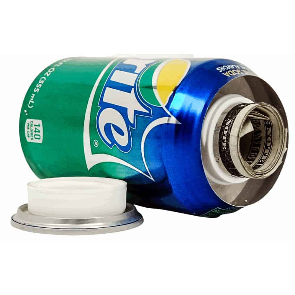 Sprite Citrus Soda Diversion Can Safe - Top Open. This safe cleverly disguises as a common household item, offering a discreet and secure storage solution for your valuables