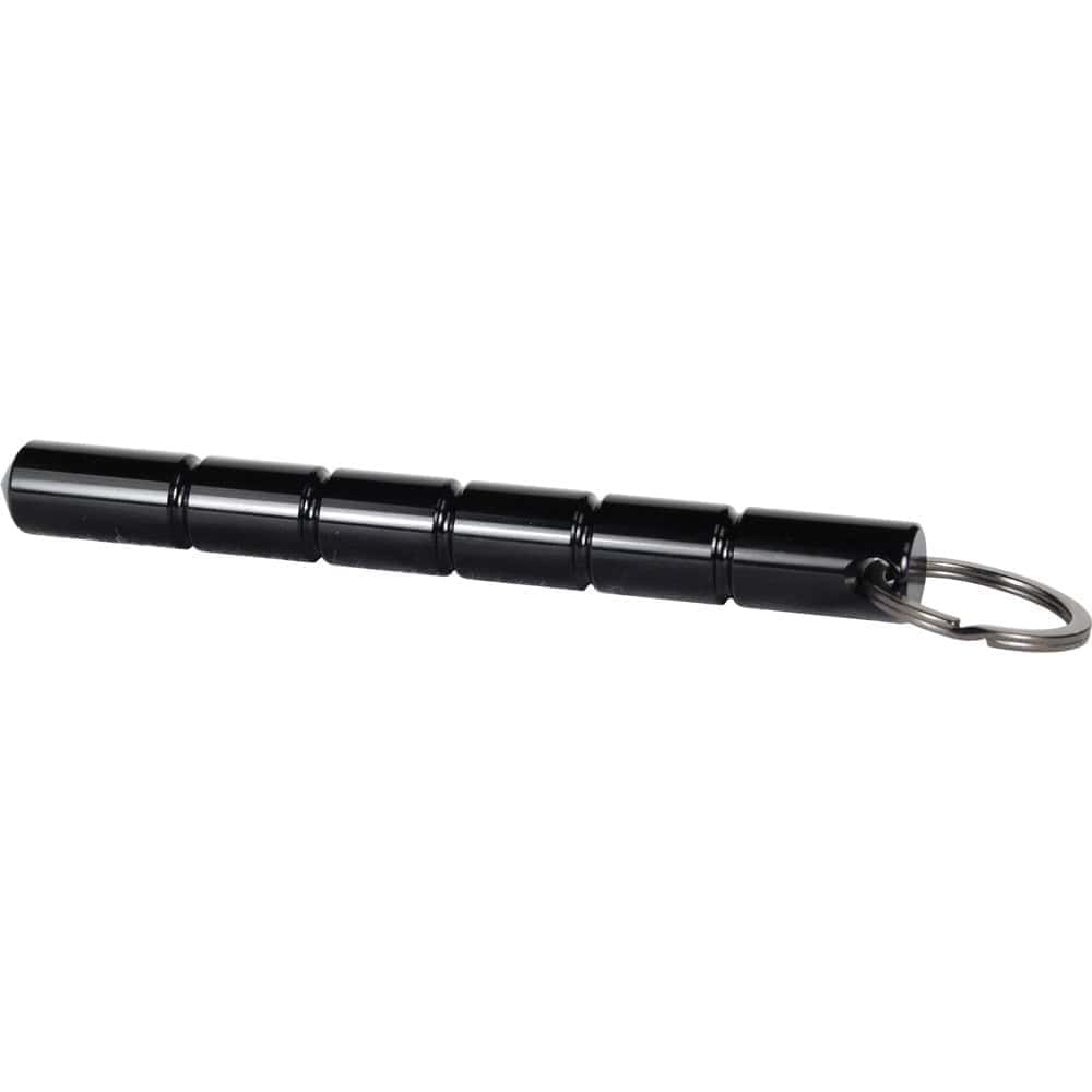 Black Kubotan Aircraft Grade Aluminum Keychain Side View