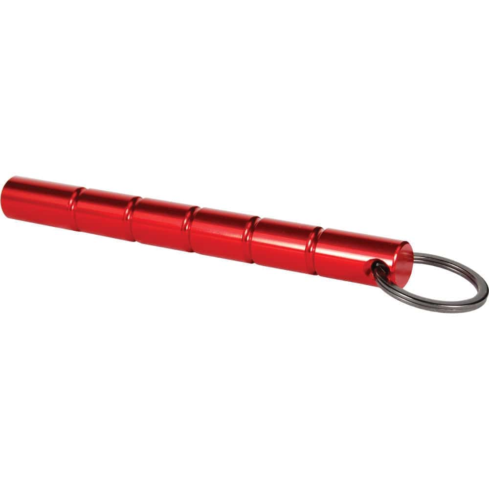 Red Kubotan Aircraft Grade Aluminum Keychain Side View