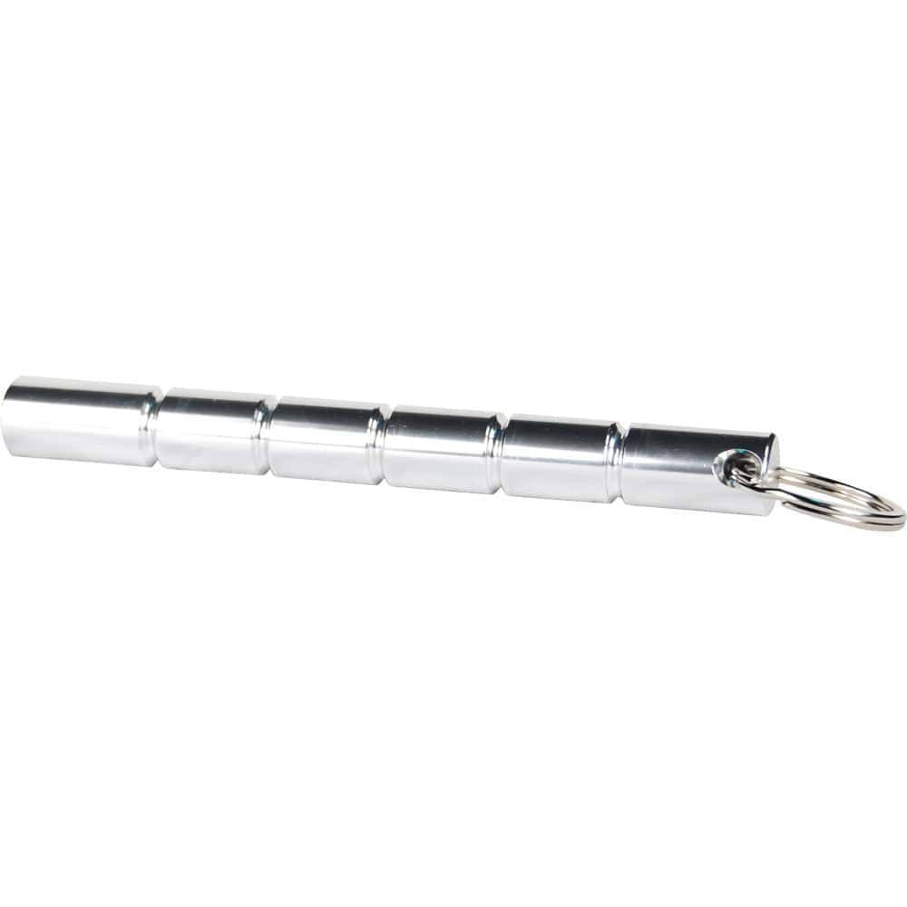 Silver Kubotan Aircraft Grade Aluminum Keychain Side View