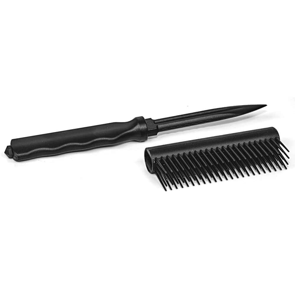 Black Plastic Brush Knife Open