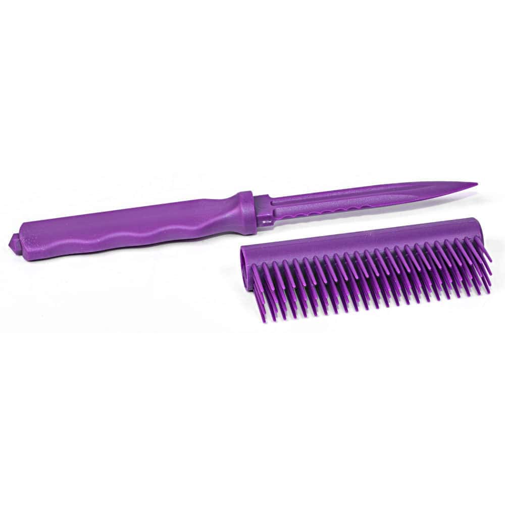 Purple Plastic Brush Knife Open