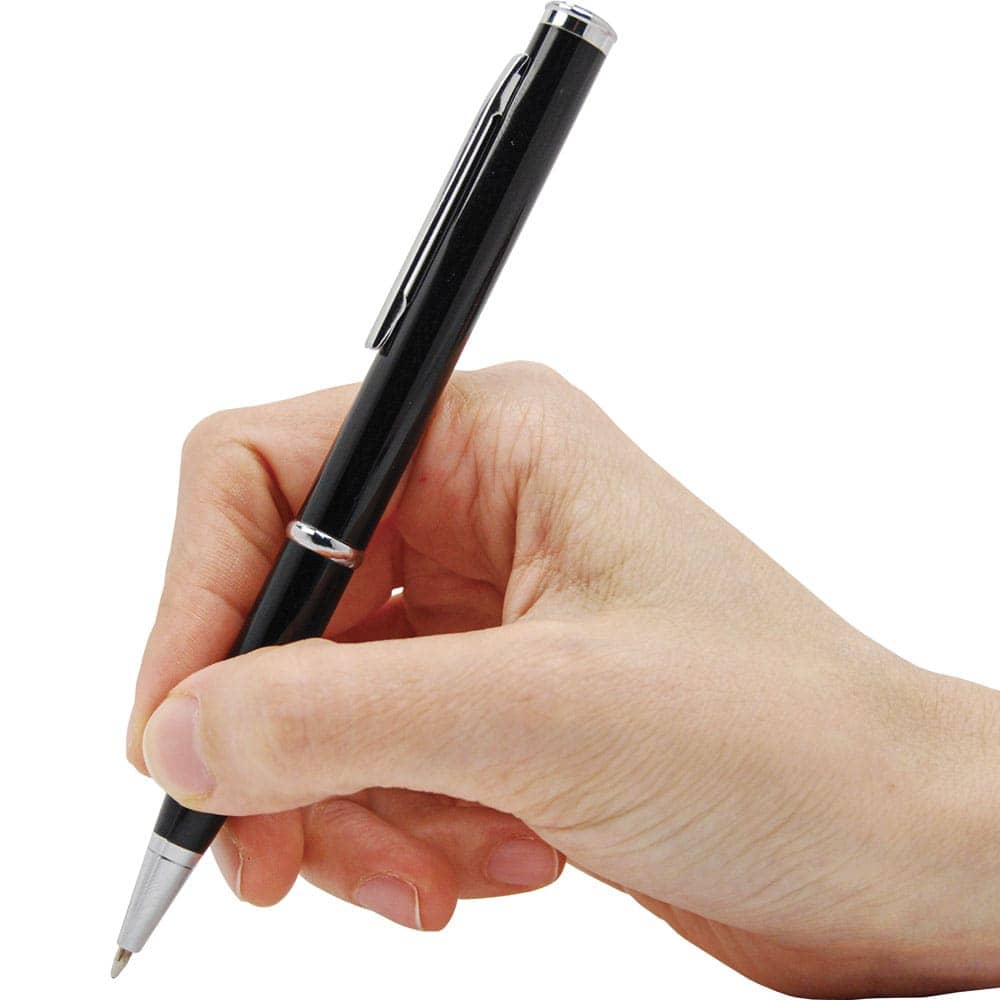 Black Pen Knife with Blade Covered in Hand