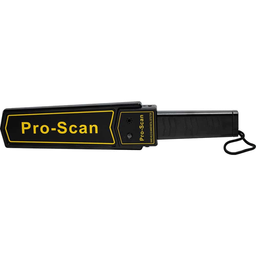 Pro Scan Security Scanner Hand Held Metal Detector Front View with Wrist Strap
