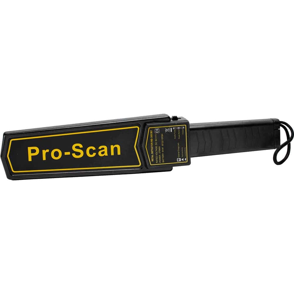 Pro Scan Security Scanner Hand Held Metal Detector Rear View with Wrist Strap