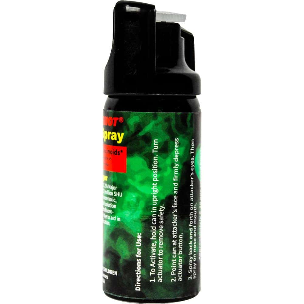 Pepper Shot 2 Ounce Pepper Spray Fogger with UV Dye Side View