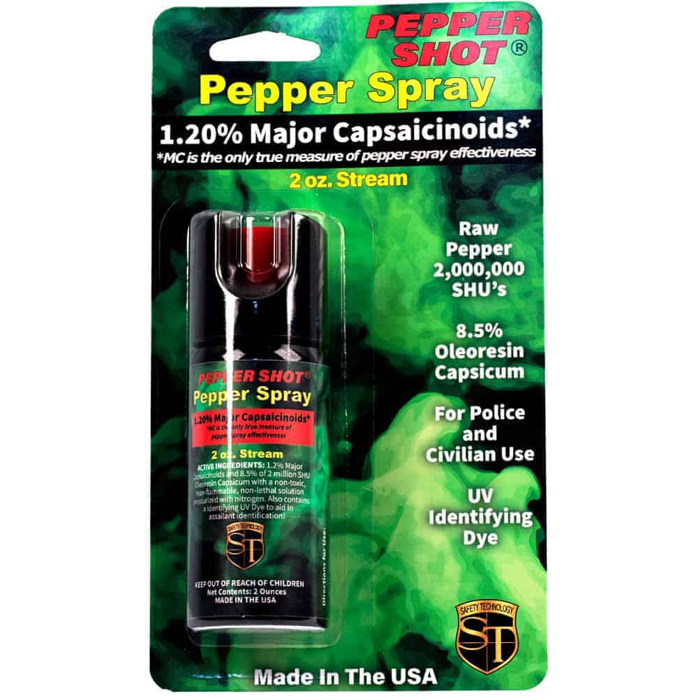 Pepper Shot 2 Ounce Pepper Spray with UV Dye in Retail Package