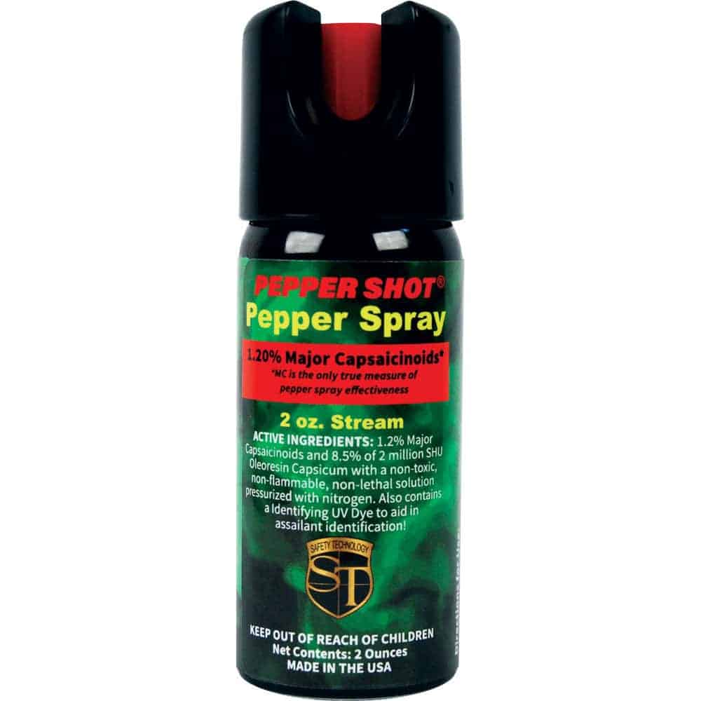 Pepper Shot 2 Ounce Pepper Spray with UV Dye Front View