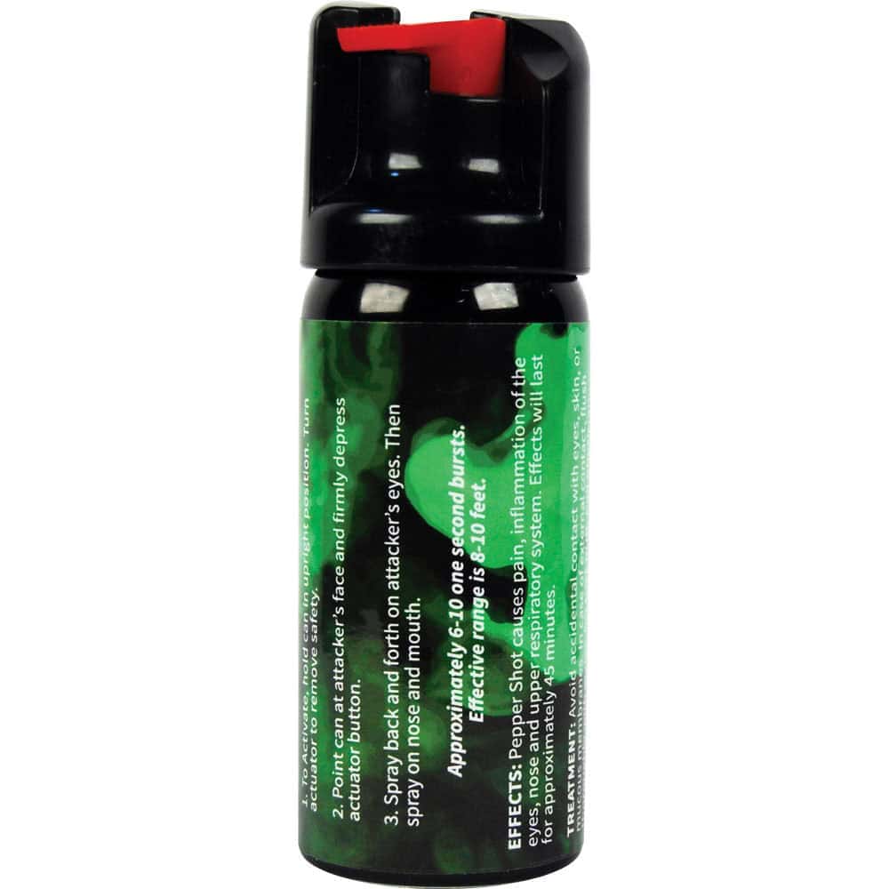 Pepper Shot 2 Ounce Pepper Spray with UV Dye Rear View