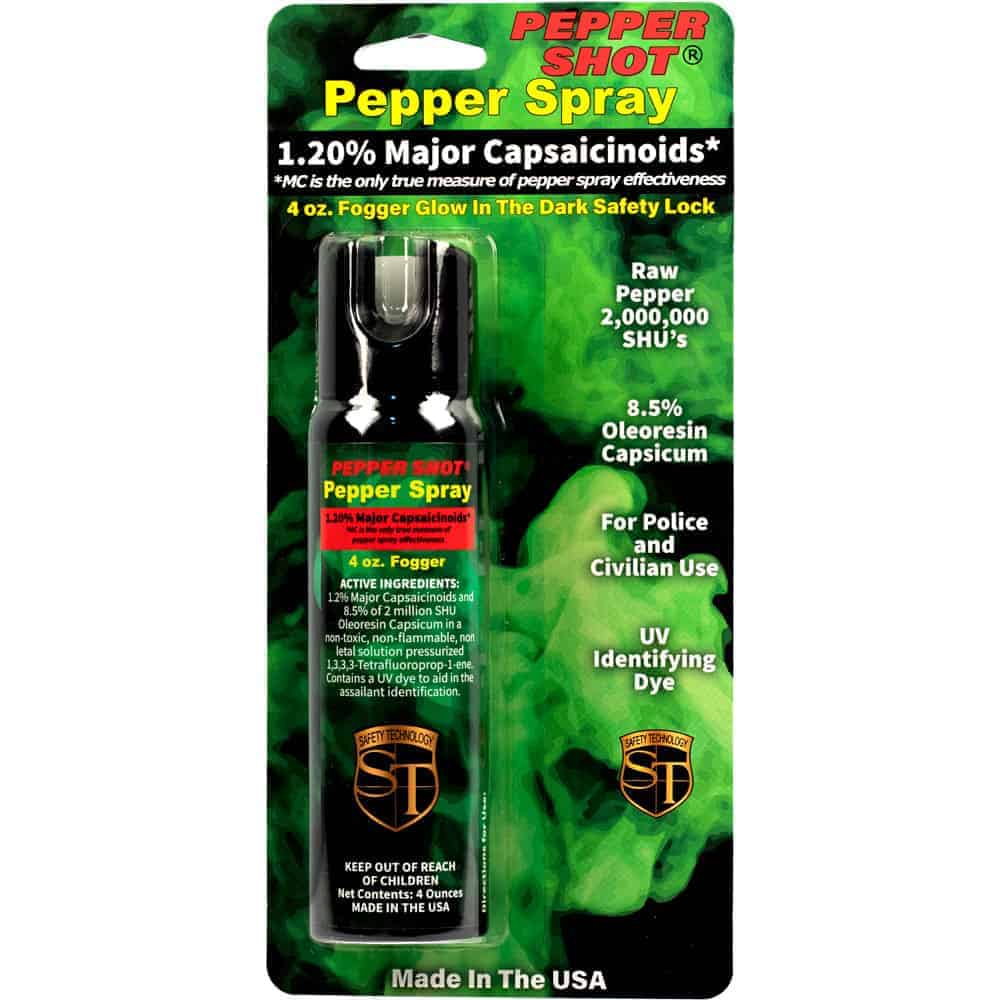 Pepper Spray 4 Ounce Pepper Spray Front View in Retail Package