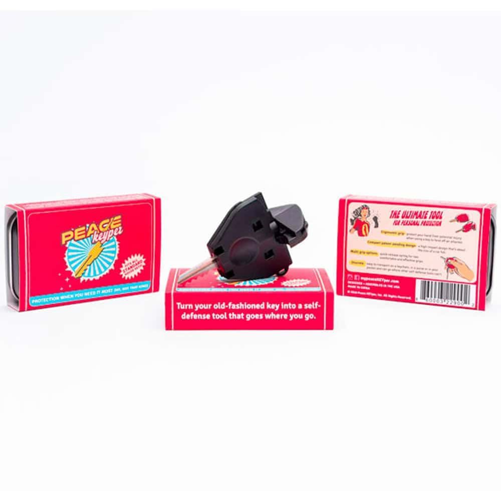 Peace KEYper Self-Defense Tool Fits Most Common Household Keys Shown with Retail Package