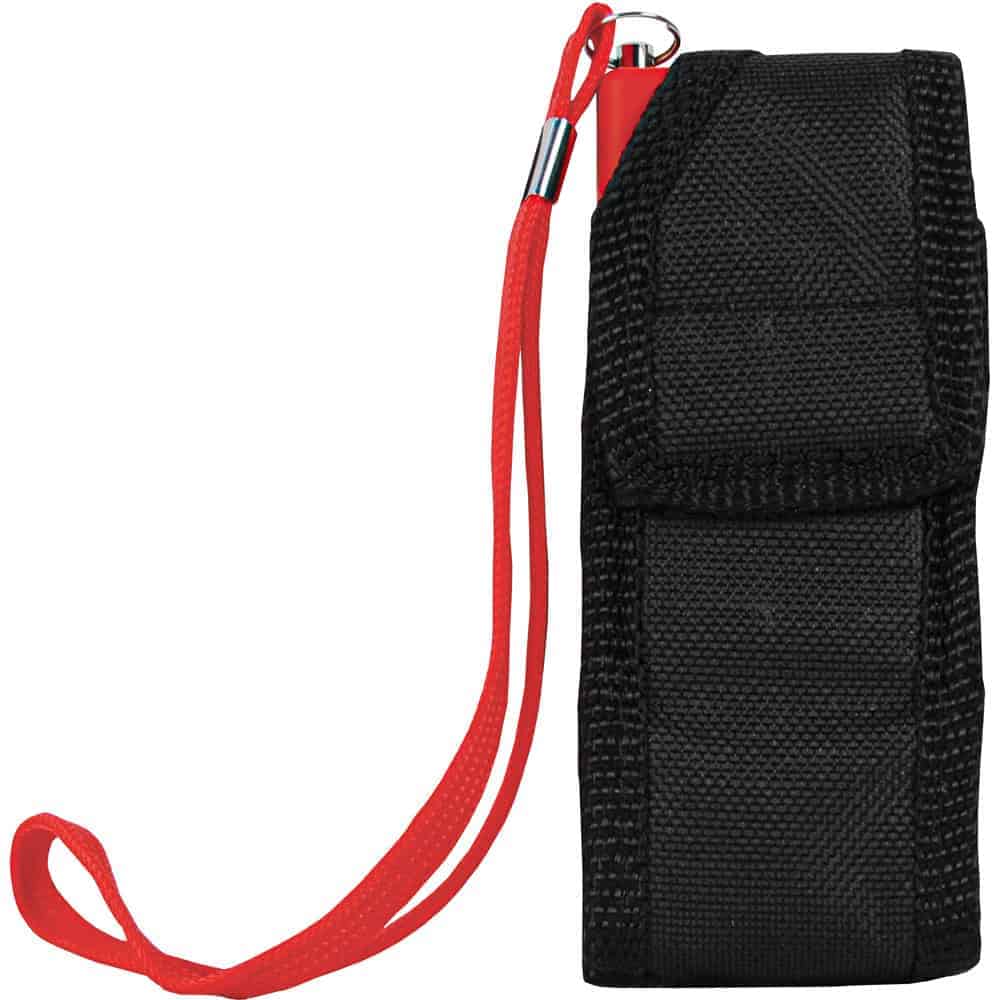 Red Runt Rechargeable Stun Gun With Flashlight And Wrist Strap Disable Pin in Nylon Case