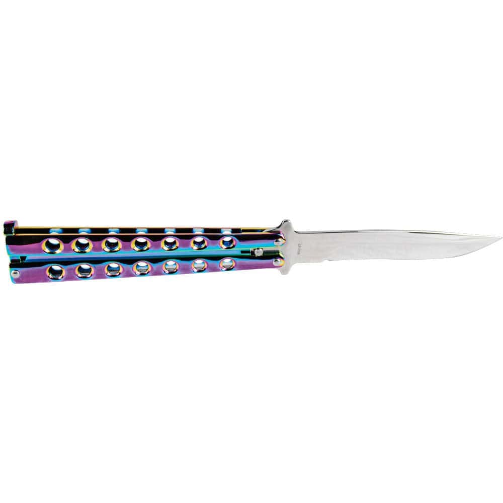 Plasma Butterfly Knife Open With Silver Blade