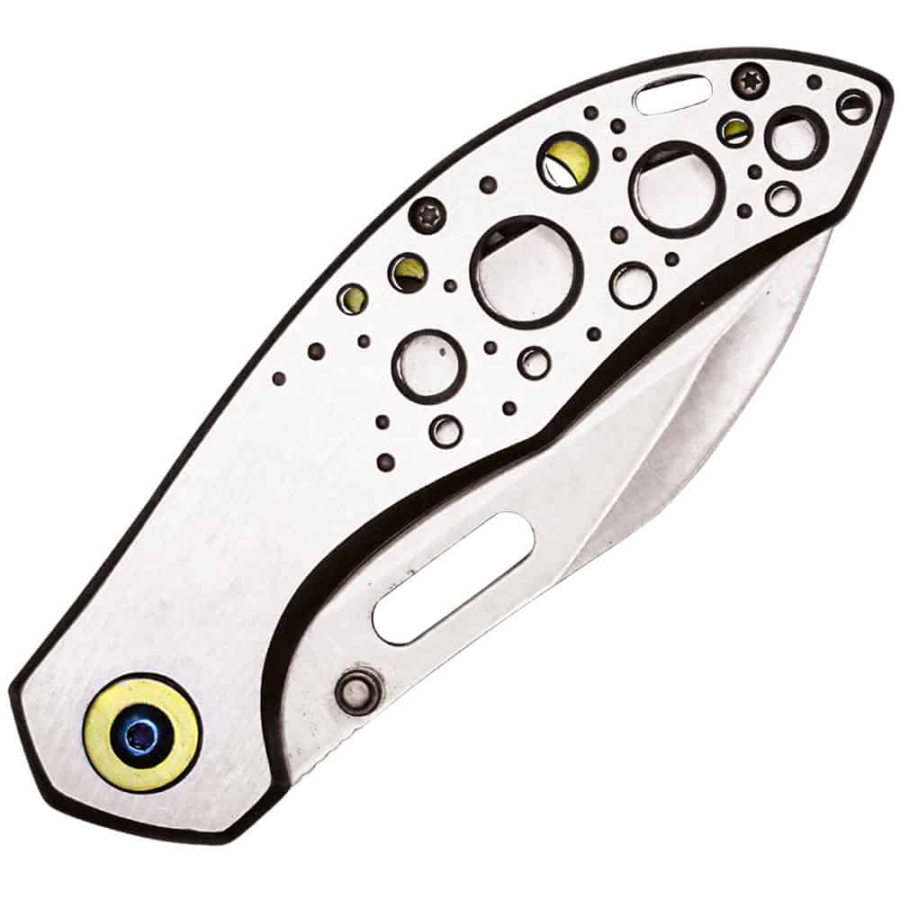 Assisted Open Folding Pocket Knife with Two Tone Blade Closed