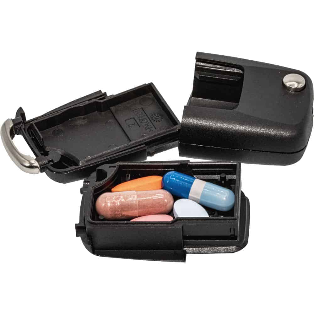 Car Key Fob Diversion Safe Open View with Medication Shown