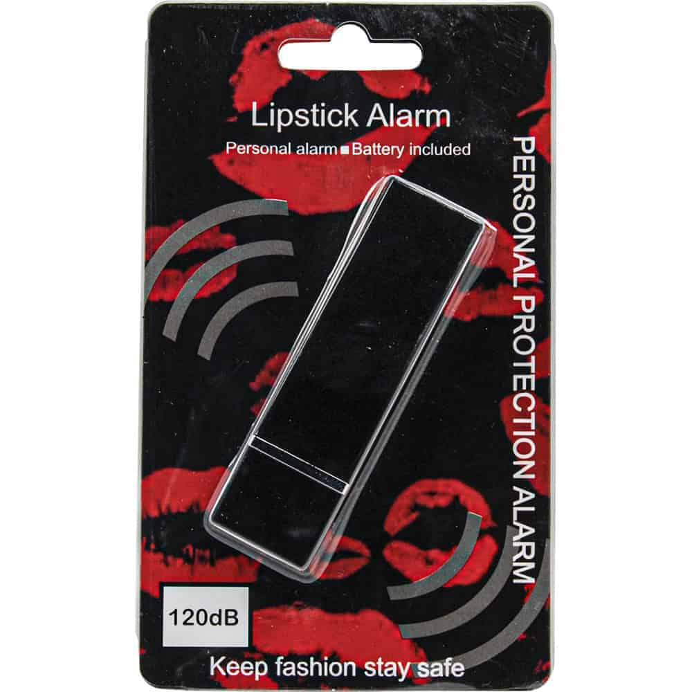 Black 90 db Lipstick Alarm Front Retail Package
