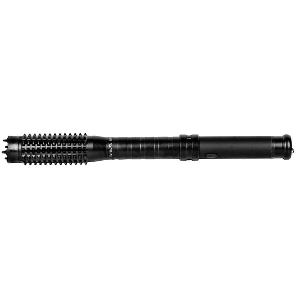 110 Million Volt Aluminum Bad Ass Stun Baton with Flashlight - Rechargeable