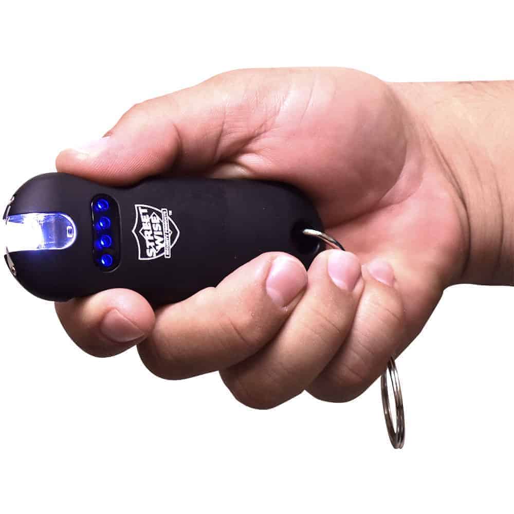 StreetWise 24 Million Volt Keychain Stun Gun Black in Hand