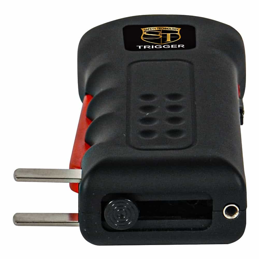 Black 75 Million Volt Trigger Stun Gun Flashlight with Disable Pin and Charger Extended