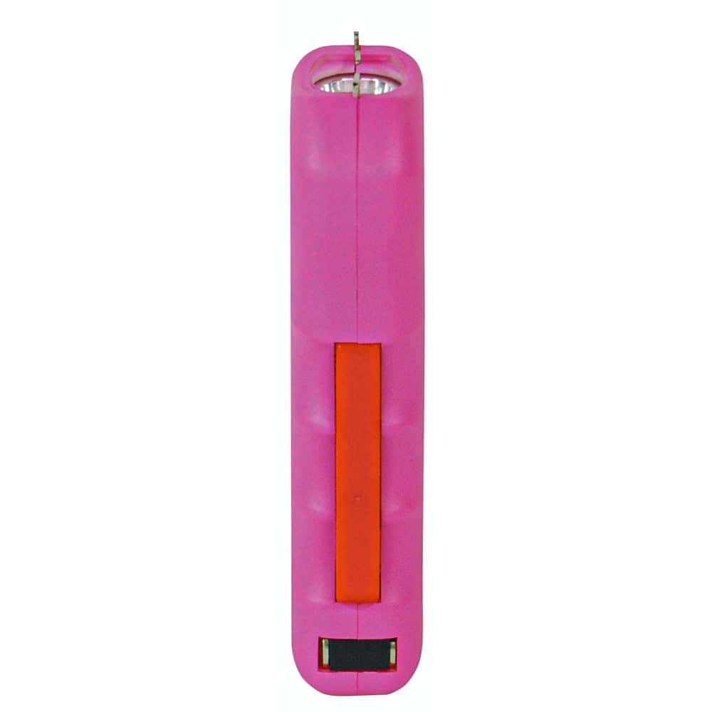 Pink 75 Million Volt Trigger Stun Gun Flashlight with Disable Pin Side View