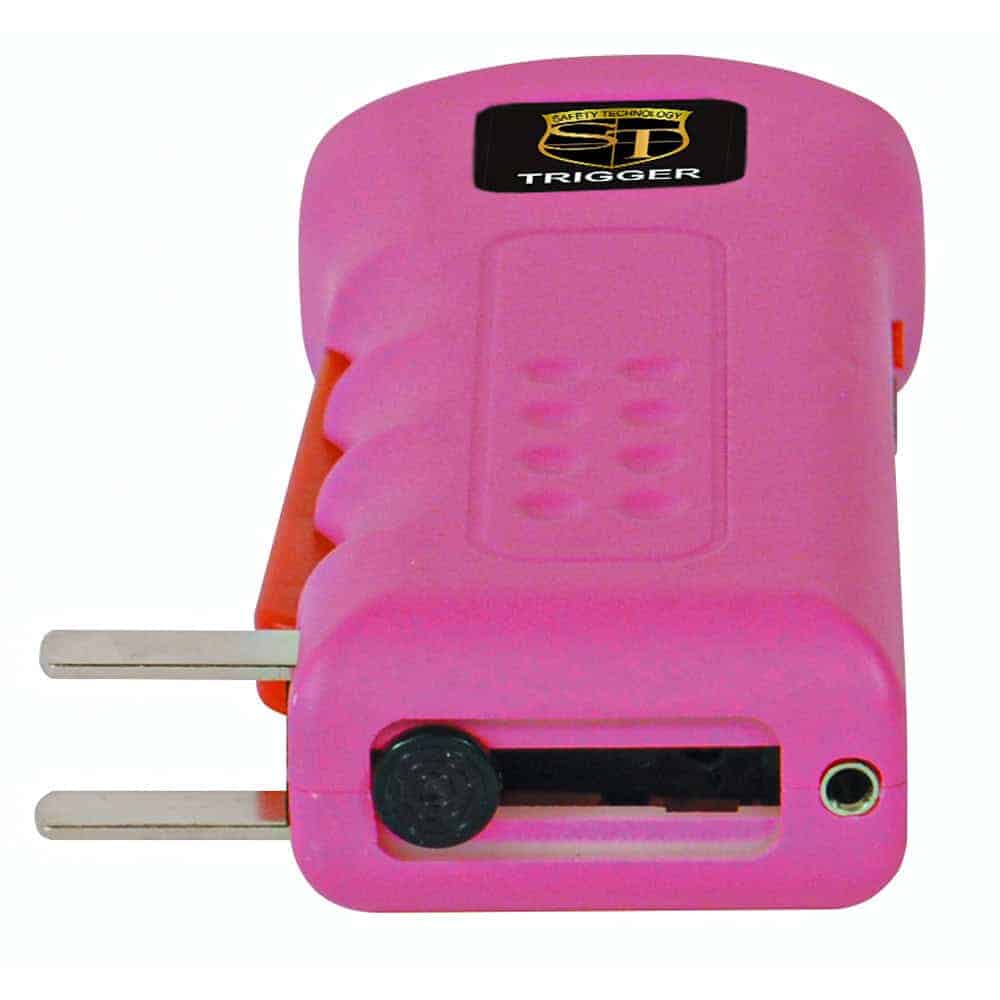 Pink 75 Million Volt Trigger Stun Gun Flashlight with Disable Pin and Charger Extended
