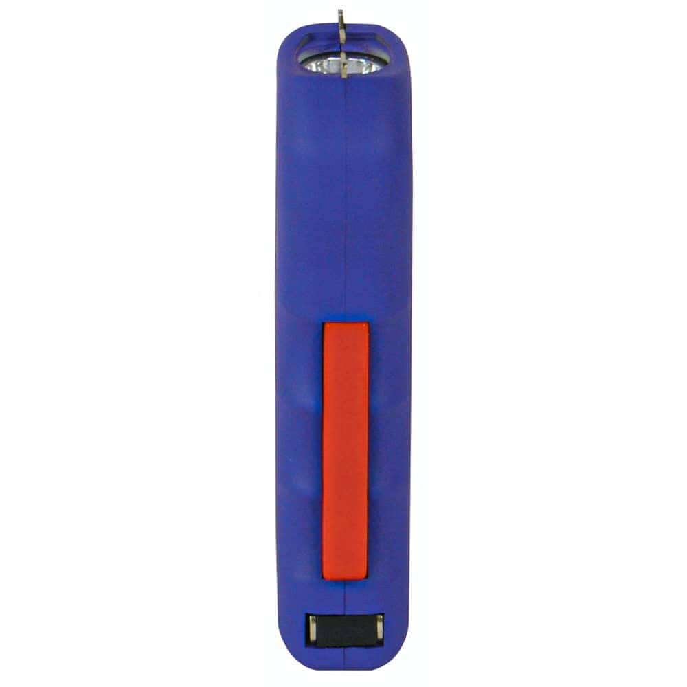 Purple 75 Million Volt Trigger Stun Gun Flashlight with Disable Pin Side View