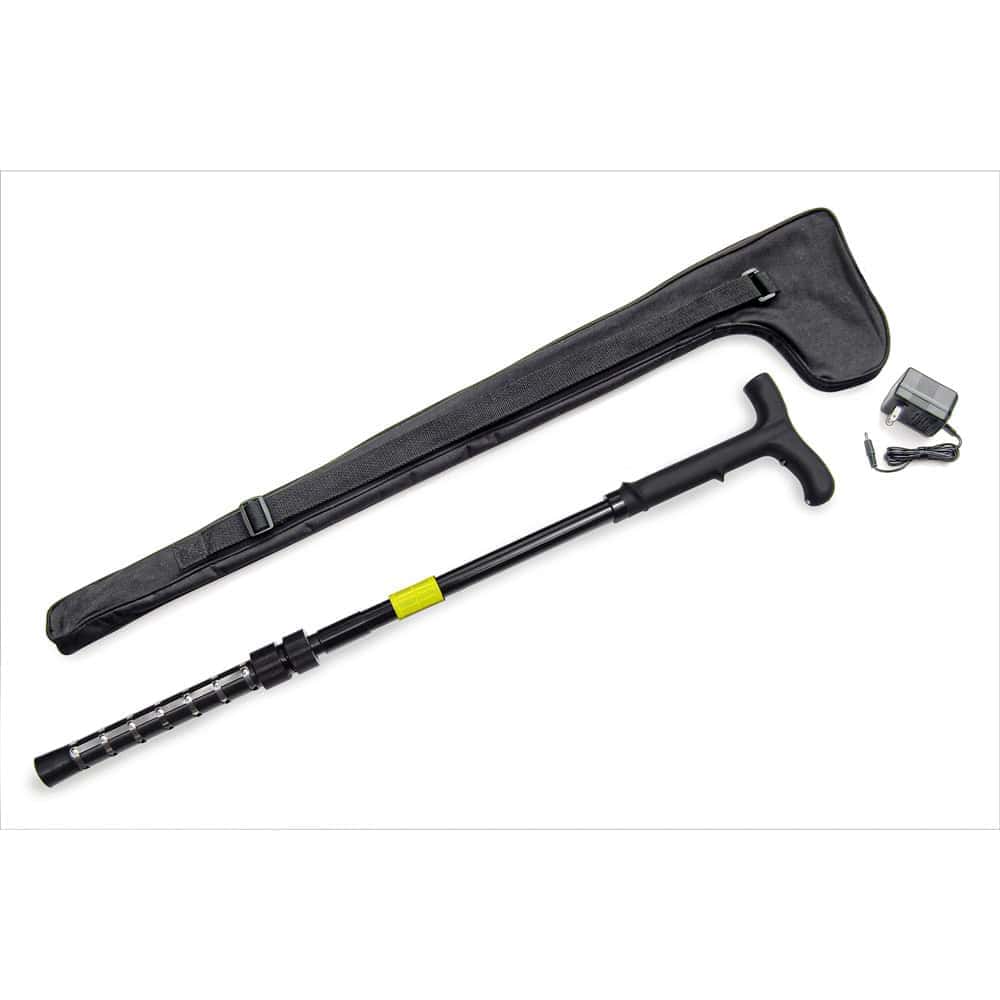 1 Million Volt Rechargeable ZAP Stun Cane with Flashlight, Case, and Charger