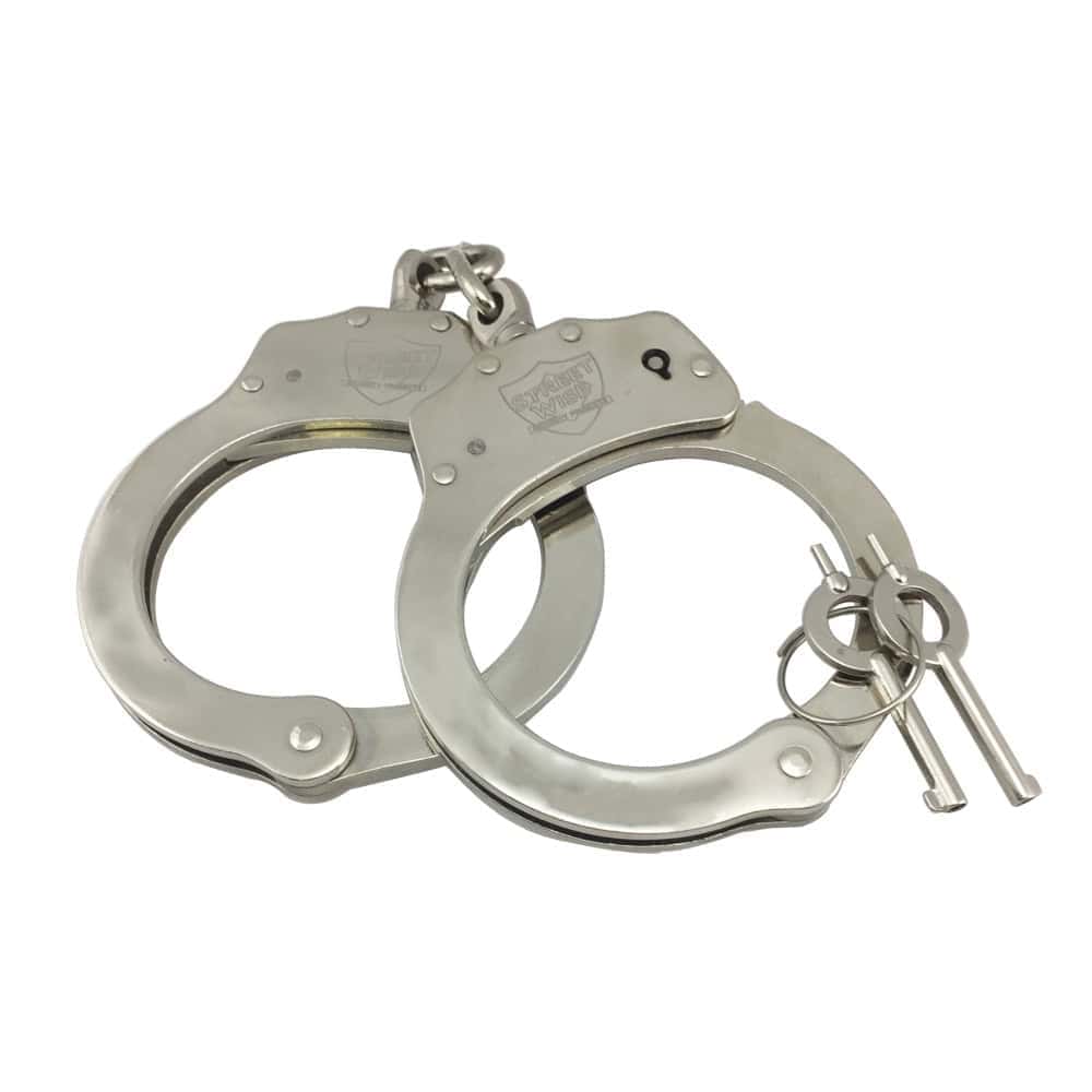 Streetwise Nickel-Plated Steel Handcuffs – Double Lock Mechanism, 22 Locking Positions, Push Pin System, Corrosion-Resistant Finish, 9.4 oz, Standard Key Operation, Two Keys Included, Professional Duty Grade - Image 2