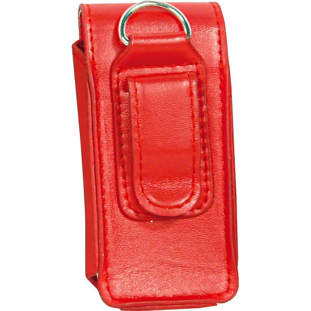 Red Leatherette Holster for Li’L Guy Stun Gun Rear View with Belt Clip | Advanced Safety Tech Red Leatherette Holster for Li’l Guy Stun Gun Rear View with Belt Clip Advanced Safety Tech Red Leatherette Holster for Li’l Guy Stun Gun Rear View with Belt Clip