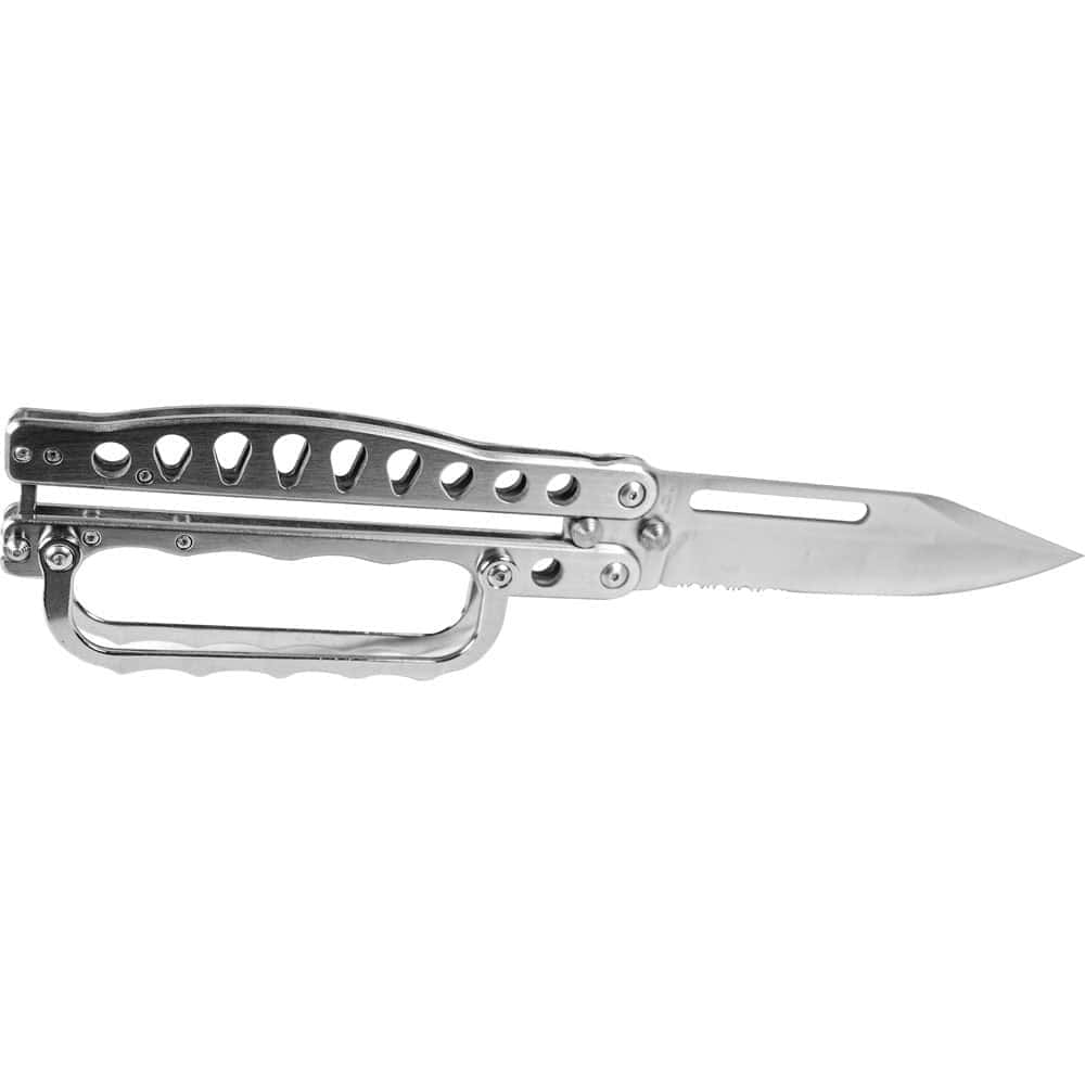 Silver Trench Handle Butterfly Knife Handle Facing Down | Advanced Safety Tech Silver Trench Handle Butterfly Knife Handle Facing Down Advanced Safety Tech Silver Trench Handle Butterfly Knife Handle Facing Down