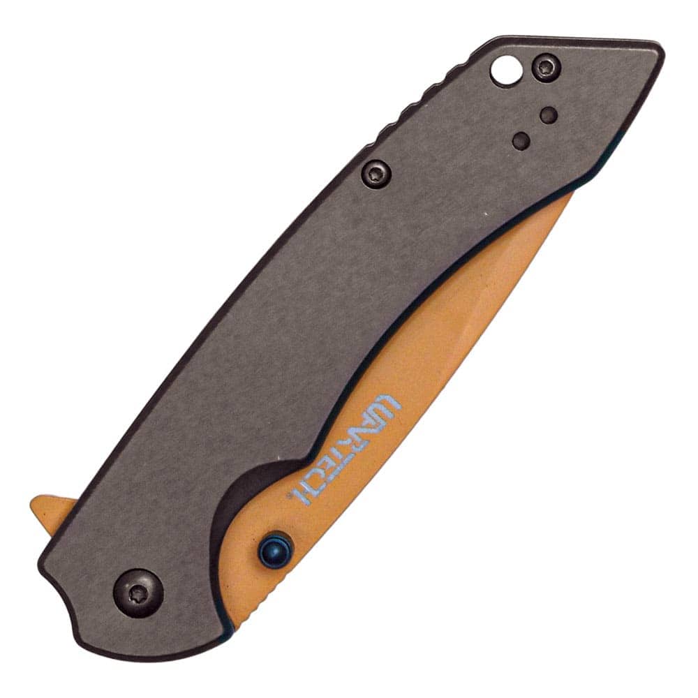 Orange Blade Assisted Open Folding Pocket Knife Closed View | Advanced Safety Tech Orange Blade Assisted Open Folding Pocket Knife Closed View Advanced Safety Tech Orange Blade Assisted Open Folding Pocket Knife Closed View