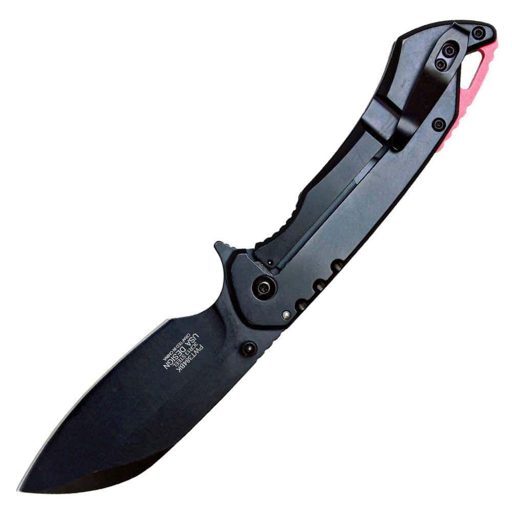 Black Assisted Folding Pocket Knife Open View | Advanced Safety Tech Black Assisted Folding Pocket Knife Open View Advanced Safety Tech Black Assisted Folding Pocket Knife Open View