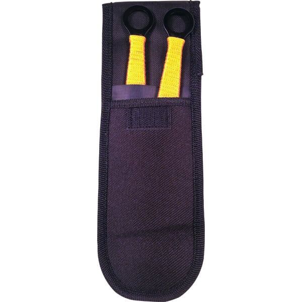 2 Piece Throwing Knife Black/Gold Color BioHazard in Nylon Holster Open View | Advanced Safety Tech 2 Piece Throwing Knife Black/gold Color Biohazard in Nylon Holster Open View Advanced Safety Tech 2 Piece Throwing Knife Black/gold Color Biohazard in Nylon Holster Open View